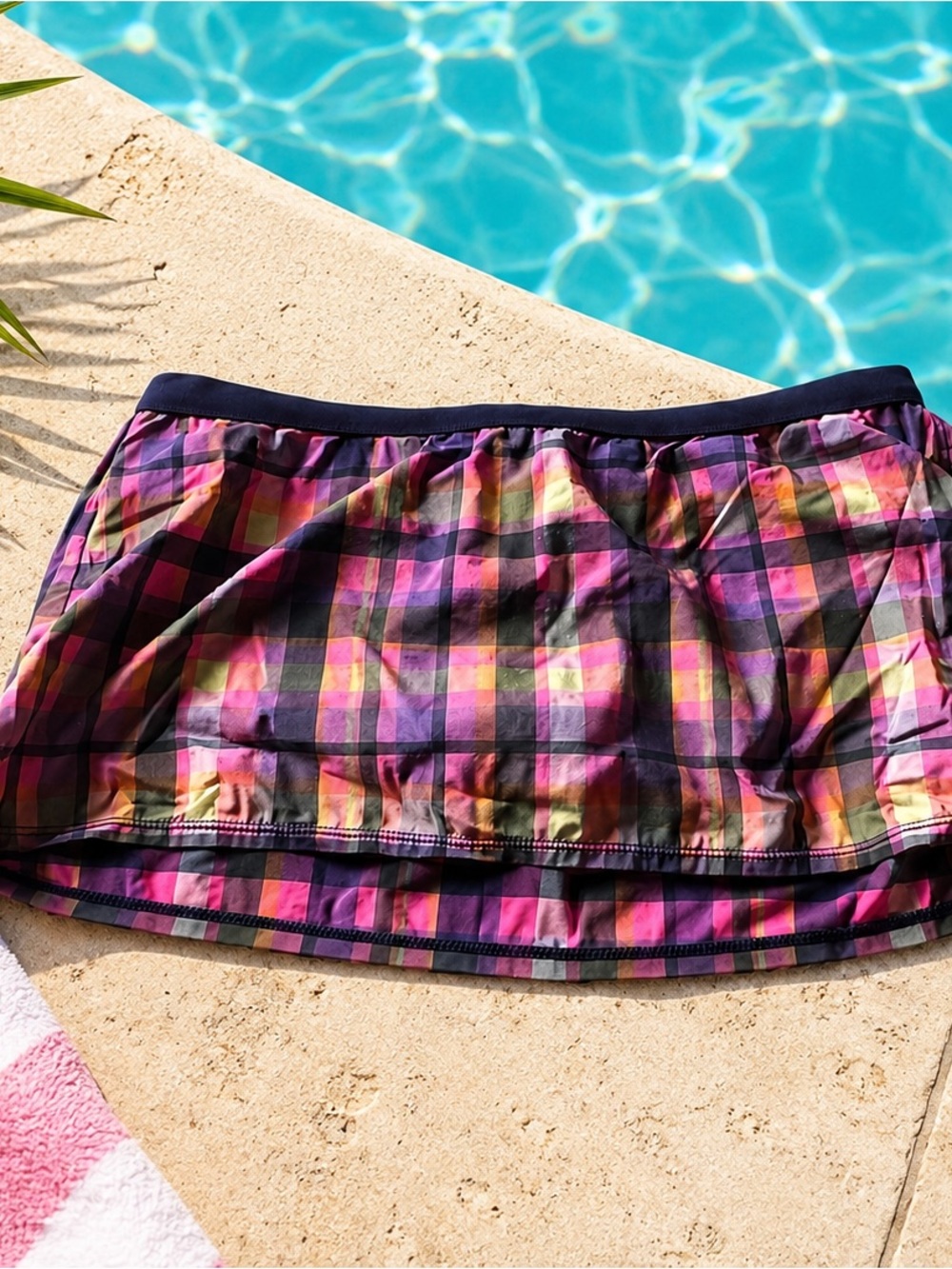 Women’s Plaid Swim Skirt - Pink Multi 625
